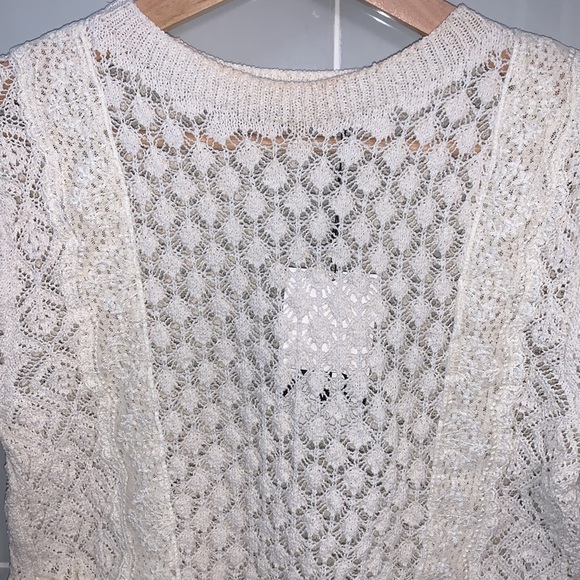 NWT Zara Pointelle Ruffle Knit Top - Picture 6 of 17